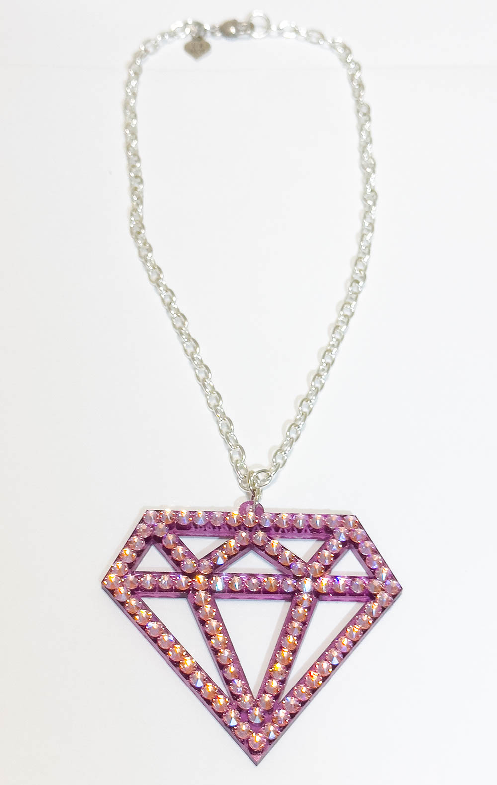 Rose Aurora Borealis Diamond Necklace