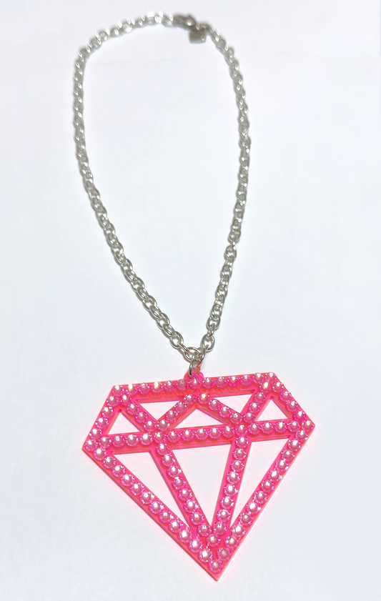 Pretty Rave Girl Diamond Necklace (Glows)