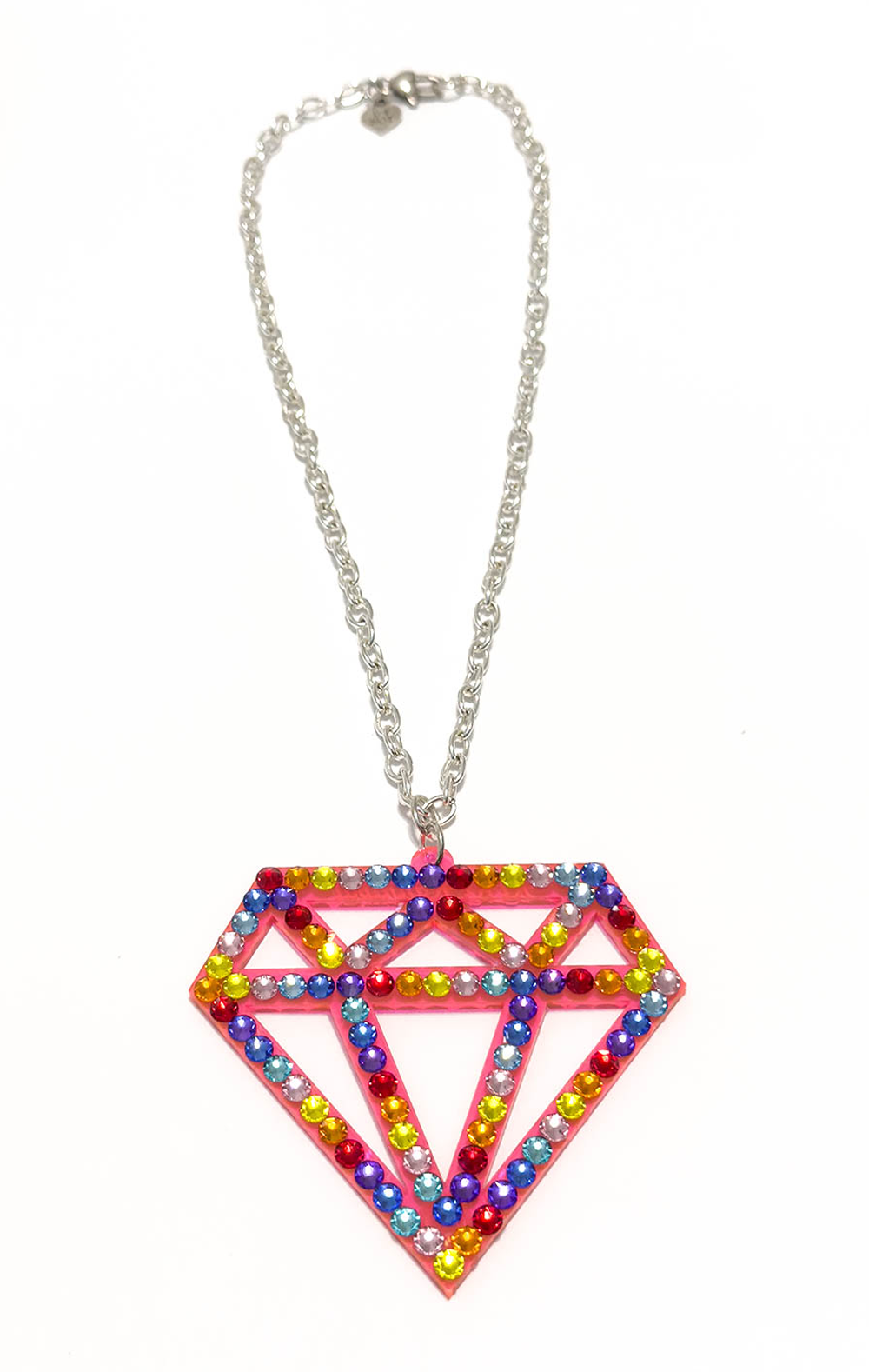 Pink Rainbow Diamond Necklace